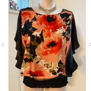AB Studio Ladies M Floral Blouse Top